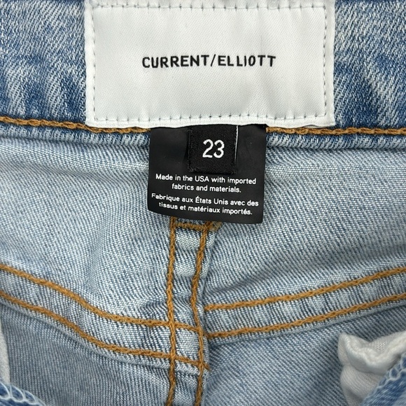 Current/Elliot The Highest Stiletto Distressed Jean Metallic & Raw Hem Size 23 - Picture 4 of 9